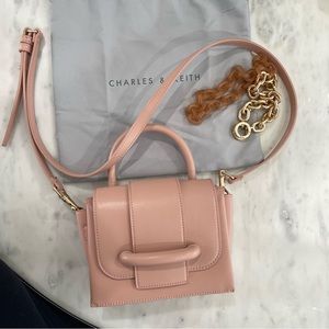 Charles & Keith Pink Crossbody/Top Handle Bag